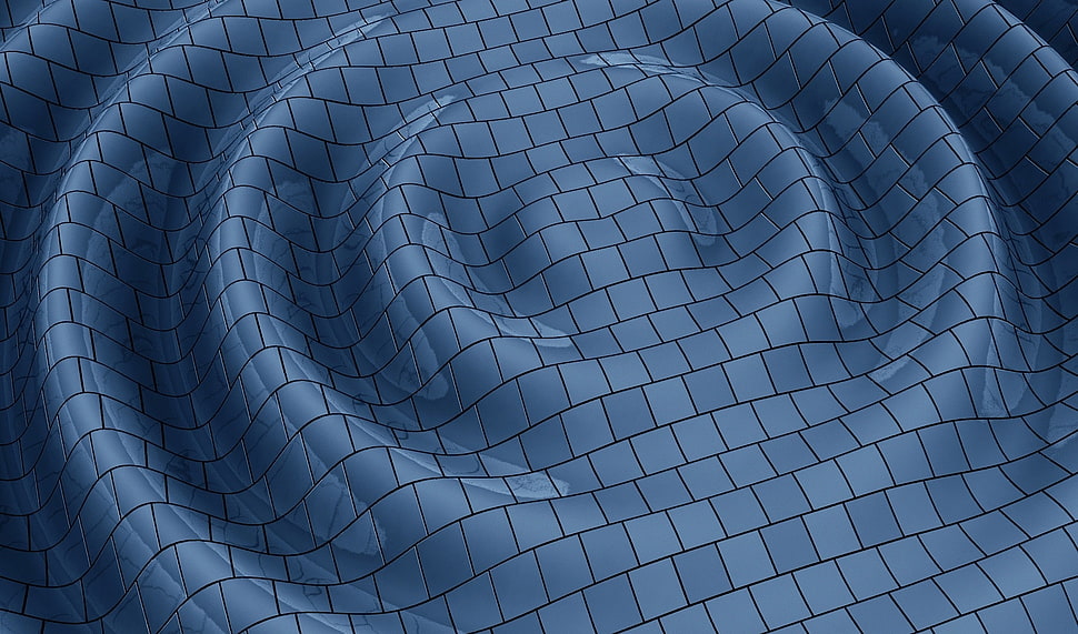 blue brick wall digital vortex HD wallpaper